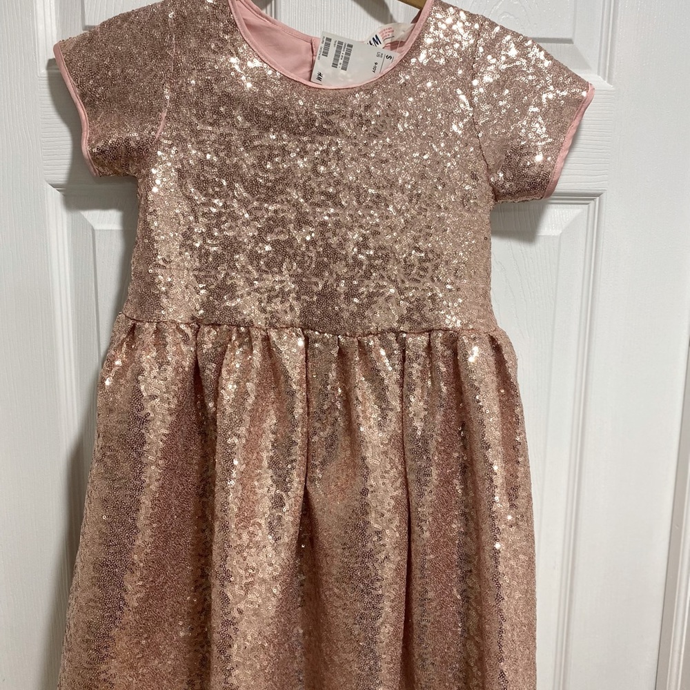 H&M Champagne Pink Sequence Dress (size 10) [NWT]